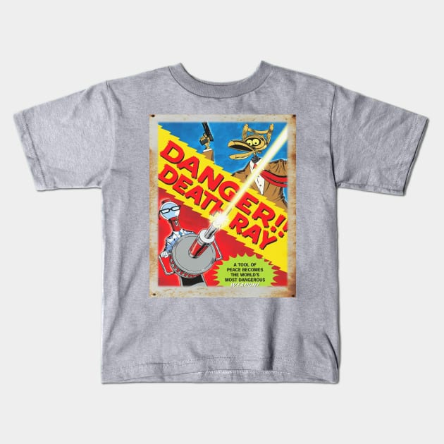 Mystery Science Rusty Barn Sign 3000 - Danger! Death Ray Kids T-Shirt by Starbase79